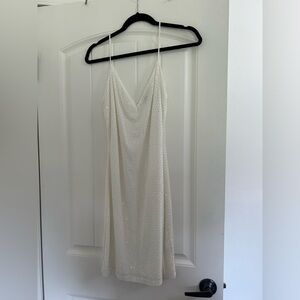 White Short Body Con Sparkle Dress